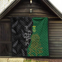 Aotearoa South Africa Rugby Freedom Cup Quilt Kiwi Warriors Haka with King Protea Symbol - Polynesian Pride