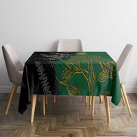 Aotearoa South Africa Rugby Freedom Cup Tablecloth Kiwi Warriors Haka with King Protea Symbol LT03 - Polynesian Pride