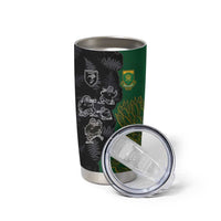 Custom Aotearoa South Africa Rugby Freedom Cup Tumbler Cup Kiwi Warriors Haka with King Protea Symbol - Polynesian Pride