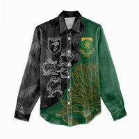 Custom Aotearoa South Africa Rugby Freedom Cup Women Casual Shirt Kiwi Warriors Haka with King Protea Symbol - Polynesian Pride