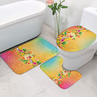 Hawaiian Tropical Fruits and Plants Bathroom Set Kakau Pattern Summer Vibe