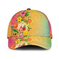 Hawaiian Tropical Fruits and Plants Classic Cap Kakau Pattern Summer Vibe