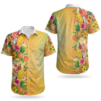 Hawaiian Tropical Fruits and Plants Couples Matching Off Shoulder Maxi Dress and Hawaiian Shirt Kakau Pattern Summer Vibe