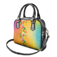 Hawaiian Tropical Fruits and Plants Shoulder Handbag Kakau Pattern Summer Vibe