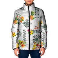 Hawaiian Quilts Padded Jacket Tropical Fruits and Plants
