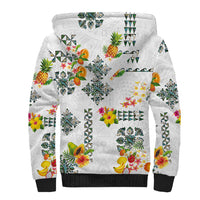 Hawaiian Quilts Sherpa Hoodie Tropical Fruits and Plants