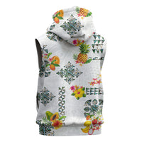 Hawaiian Quilts Sleeveless Zip Hoodie Tropical Fruits and Plants