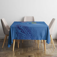 Tuvalu Heritage Tablecloth Map of the Islands and Polynesia Pattern