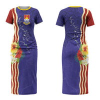 Kiribati Heritage Couples Matching Short Sleeve Bodycon Dress and Hawaiian Shirt Map of the Islands and Polynesia Pattern LT03 - Polynesian Pride