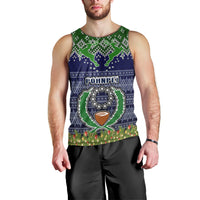 Personalised Pohnpei State Christmas Men Tank Top Coat of Arms Beautiful Merry Xmas Snowflake LT03 - Polynesian Pride