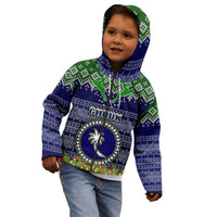 Chuuk State Christmas Kid Hoodie Coat of Arms Beautiful Merry Xmas Snowflake LT03 - Polynesian Pride