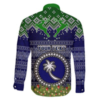 personalised-chuuk-state-christmas-family-matching-off-shoulder-long-sleeve-dress-and-hawaiian-shirt-coat-of-arms-beautiful-merry-xmas-snowflake