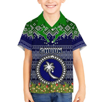 personalised-chuuk-state-christmas-kid-hawaiian-shirt-coat-of-arms-beautiful-merry-xmas-snowflake