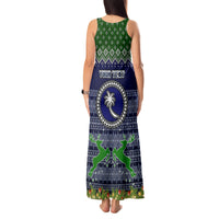 Personalised Chuuk State Christmas Tank Maxi Dress Coat of Arms Beautiful Merry Xmas Snowflake LT03 - Polynesian Pride