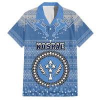 Kosrae Christmas Hawaiian Shirt Coat of Arms Beautiful Merry Xmas Snowflake LT03 Blue - Polynesian Pride