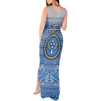 Kosrae Christmas Tank Maxi Dress Coat of Arms Beautiful Merry Xmas Snowflake LT03 - Polynesian Pride