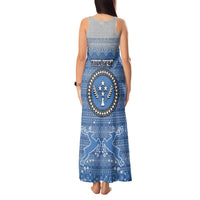 Personalised Kosrae Christmas Tank Maxi Dress Coat of Arms Beautiful Merry Xmas Snowflake LT03 - Polynesian Pride