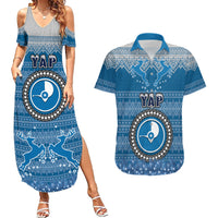 yap-christmas-couples-matching-summer-maxi-dress-and-hawaiian-shirt-coat-of-arms-beautiful-merry-xmas-snowflake