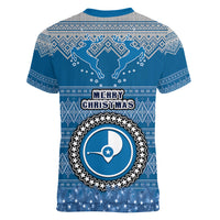 yap-christmas-women-v-neck-t-shirt-coat-of-arms-beautiful-merry-xmas-snowflake