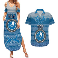 personalised-yap-christmas-couples-matching-summer-maxi-dress-and-hawaiian-shirt-coat-of-arms-beautiful-merry-xmas-snowflake