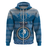 Personalised Yap Christmas Hoodie Coat of Arms Beautiful Merry Xmas Snowflake LT03 - Polynesian Pride
