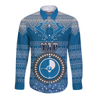 personalised-yap-christmas-long-sleeve-button-shirt-coat-of-arms-beautiful-merry-xmas-snowflake