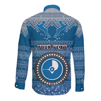 personalised-yap-christmas-long-sleeve-button-shirt-coat-of-arms-beautiful-merry-xmas-snowflake