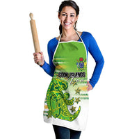Cook Islands Va'a Race Apron Te Tatau Tattoos Sporty Style Green-White Color - Polynesian Pride