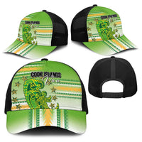 Cook Islands Va'a Race Baseball Net Cap Te Tatau Tattoos Sporty Style Green-White Color LT03 - Polynesian Pride