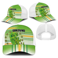Cook Islands Va'a Race Baseball Net Cap Te Tatau Tattoos Sporty Style Green-White Color LT03 - Polynesian Pride