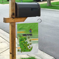 Cook Islands Va'a Race Garden Flag Te Tatau Tattoos Sporty Style Green-White Color - Polynesian Pride