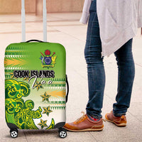 Cook Islands Va'a Race Luggage Cover Te Tatau Tattoos Sporty Style Green-White Color - Polynesian Pride