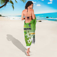 Cook Islands Va'a Race Sarong Te Tatau Tattoos Sporty Style Green-White Color - Polynesian Pride