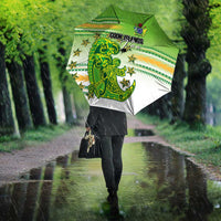 Cook Islands Va'a Race Umbrella Te Tatau Tattoos Sporty Style Green-White Color - Polynesian Pride