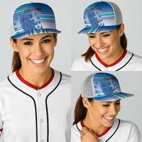 Cook Islands Va'a Race Baseball Net Cap Te Tatau Tattoos Sporty Style Light Blue Color LT03 - Polynesian Pride