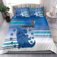 Cook Islands Va'a Race Bedding Set Te Tatau Tattoos Sporty Style Light Blue Color - Polynesian Pride