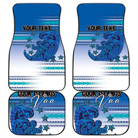 Personalised Cook Islands Va'a Race Car Mats Te Tatau Tattoos Sporty Style Light Blue Color - Polynesian Pride