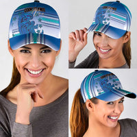 Cook Islands Va'a Race Classic Cap Te Tatau Tattoos Sporty Style Light Blue Color LT03 - Polynesian Pride