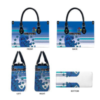 Cook Islands Va'a Race Leather Bag Te Tatau Tattoos Sporty Style Light Blue Color - Polynesian Pride