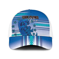 Cook Islands Va'a Race Mesh Trucker Cap Te Tatau Tattoos Sporty Style Light Blue Color LT03 One Size White Blue - Polynesian Pride