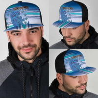 Cook Islands Va'a Race Mesh Trucker Cap Te Tatau Tattoos Sporty Style Light Blue Color LT03 - Polynesian Pride