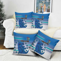 Cook Islands Va'a Race Pillow Cover Te Tatau Tattoos Sporty Style Light Blue Color - Polynesian Pride