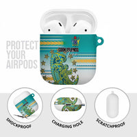 Cook Islands Va'a Race AirPods Case Te Tatau Tattoos Sporty Style Turquoise Color - Polynesian Pride