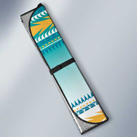 Cook Islands Va'a Race Auto Sun Shade Te Tatau Tattoos Sporty Style Turquoise Color - Polynesian Pride