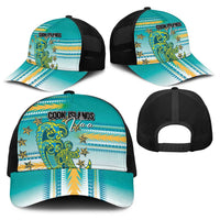 Cook Islands Va'a Race Baseball Net Cap Te Tatau Tattoos Sporty Style Turquoise Color LT03 - Polynesian Pride