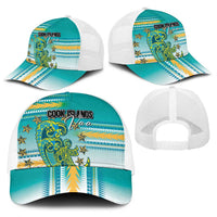 Cook Islands Va'a Race Baseball Net Cap Te Tatau Tattoos Sporty Style Turquoise Color LT03 - Polynesian Pride
