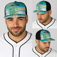 Cook Islands Va'a Race Baseball Net Cap Te Tatau Tattoos Sporty Style Turquoise Color LT03 - Polynesian Pride