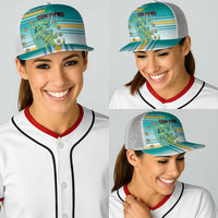 Cook Islands Va'a Race Baseball Net Cap Te Tatau Tattoos Sporty Style Turquoise Color LT03 - Polynesian Pride
