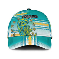 Cook Islands Va'a Race Classic Cap Te Tatau Tattoos Sporty Style Turquoise Color LT03 Universal Fit Turquoise - Polynesian Pride