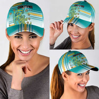 Cook Islands Va'a Race Classic Cap Te Tatau Tattoos Sporty Style Turquoise Color LT03 - Polynesian Pride